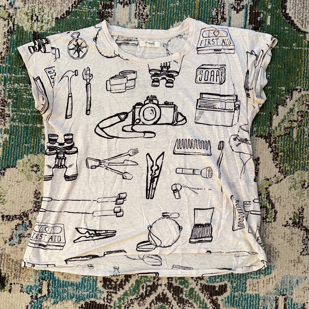 Madewell Camp Shirt L Linen